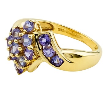 9ct Gold Tanzanite Cluster Ring size N